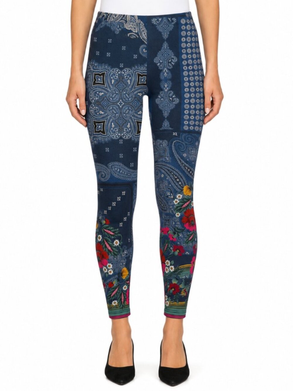 JOHNNY WAS BANDANA FLORAL AND PAISLEY LEGGINGS
